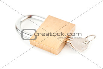 Key in padlock