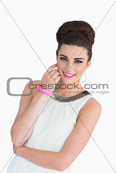 Smiling woman with beehive