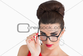 Glamorous woman wearing glasses