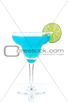 Blue margarita cocktail