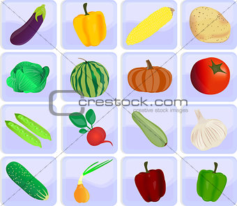 Icons with vegetables