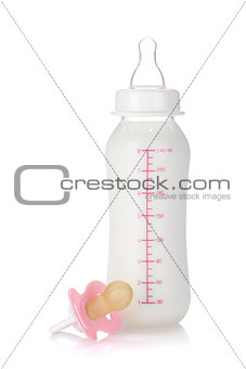 Baby bottle and pacifier for girl