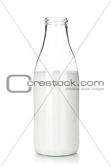 Opened bottle with milk