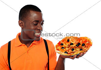 Hey lets enjoy some yummy pizza