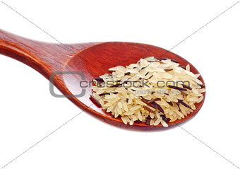 rice blend in wooden spoon