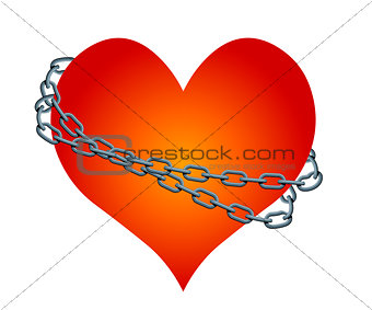 vector chained heart