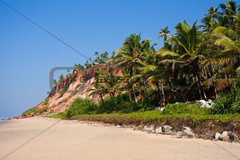 Varkala Beach, with views of the coast to the cliff