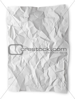 Crumpled paper on white