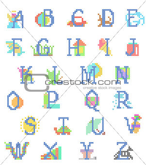 embroidered alphabet