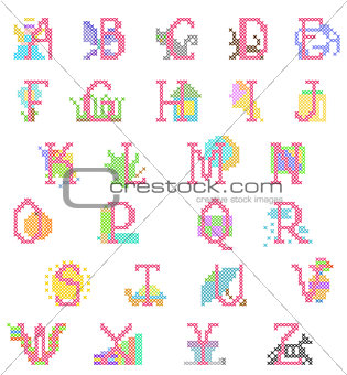 embroidered alphabet
