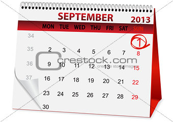 icon calendar for September 1