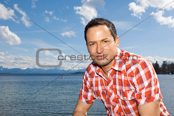 man at the lake