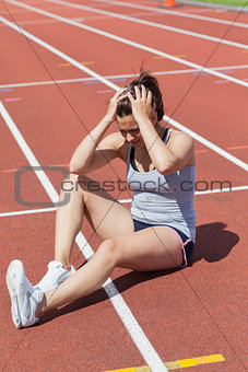 Runner distressed at injury