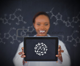 Woman holding tablet