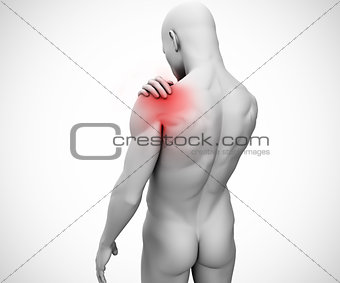 Highlighted shoulder joint of human figure