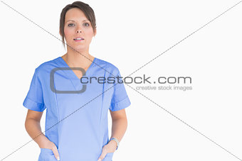Nurse with hands in pockets