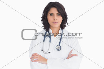 Doctor with a stethoscope and arms crossed