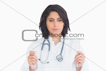 Doctor holding virtual screen