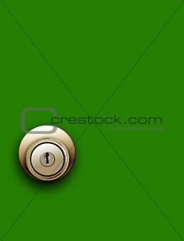 Door knob on green