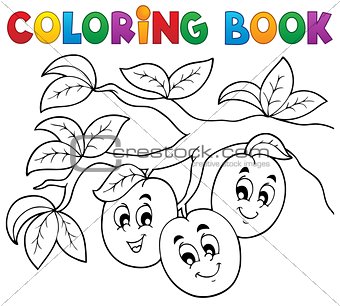 Coloring book fruit theme 3