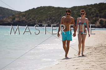 Couple at the beach during summer holidays