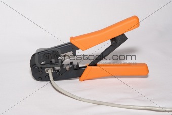 RJ-45, RJ-11 crimping tool with cable.