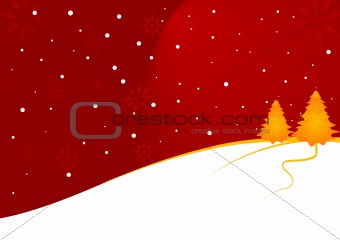 Abstract vector of a christmas landscape