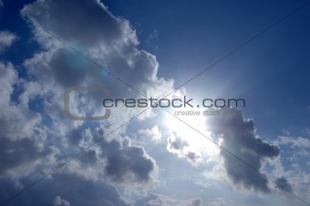 Sun shinning through the clouds