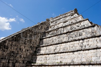 Ancient Mayan Pyramid Wall at Chichen Itza