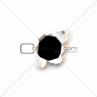 black hole in white paper