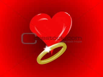 Single Heart and gold Ring