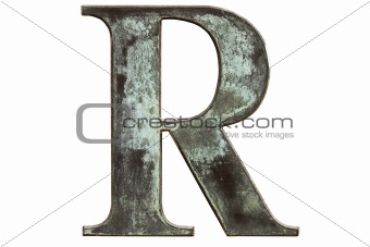 Metallic letter R