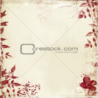 grunge backdrop with flower/foliage detail
