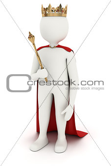 3d man with crown and mace