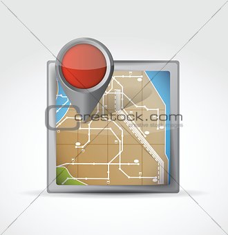 map icon with Pin Pointer illustration design