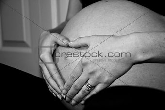 Maternity Heart in black and white