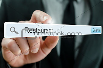 Word Restaurant written in search bar