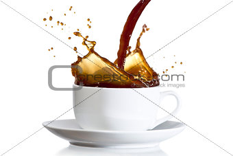 Coffee pouring into cup