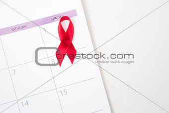 Red awareness ribbon marking world aids day