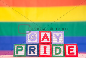 Blocks spelling gay pride