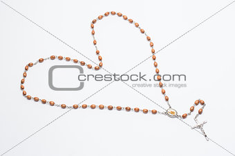 Rosary beads in a heart shape