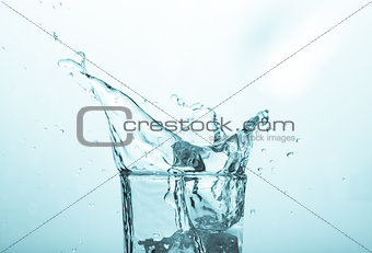 Close up on a glass of water