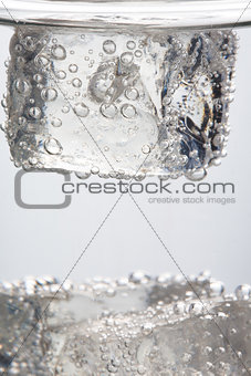 Close up on ice cube