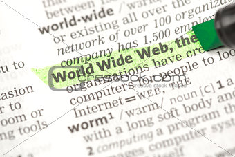 World Wide Web definition highlighted in green