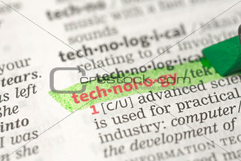 Technology definition highlighted in green