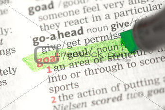 Goal definition highlighted in green