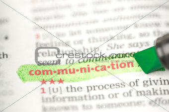 Communication definition highlighted in green