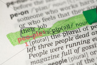 People definition highlighted in green