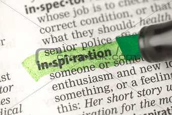Inspiration definition highlighted in green
