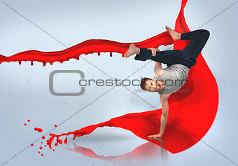 Break dancer doing a handstand
